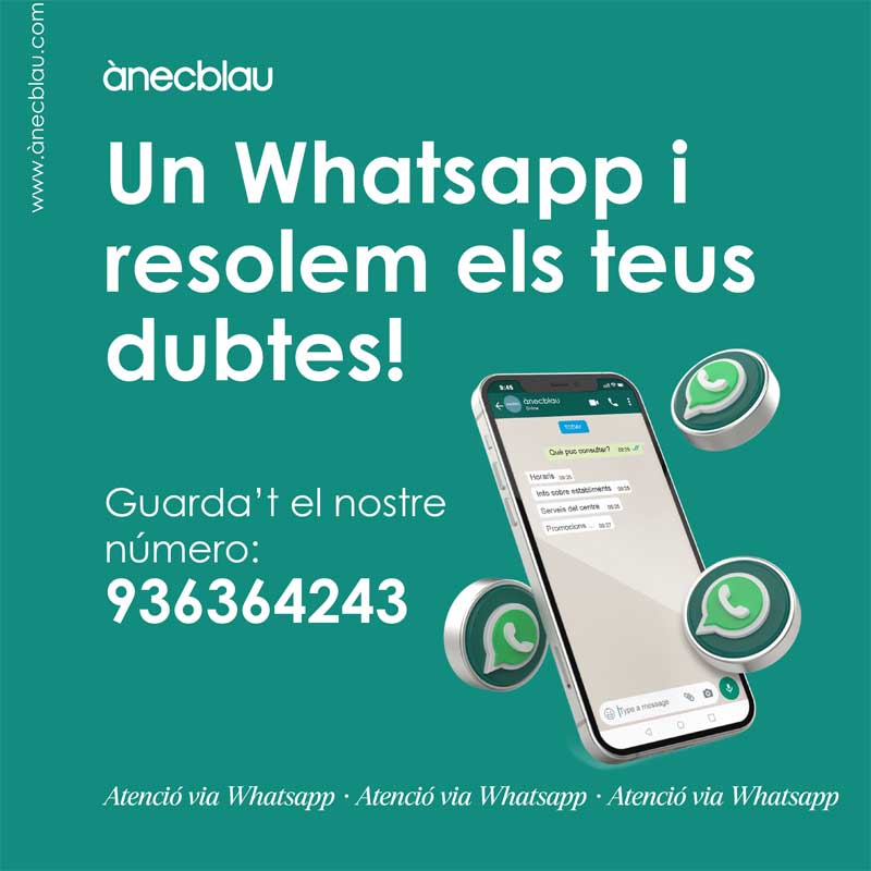 Resolem tots els teus dubtes per Whatsapp!