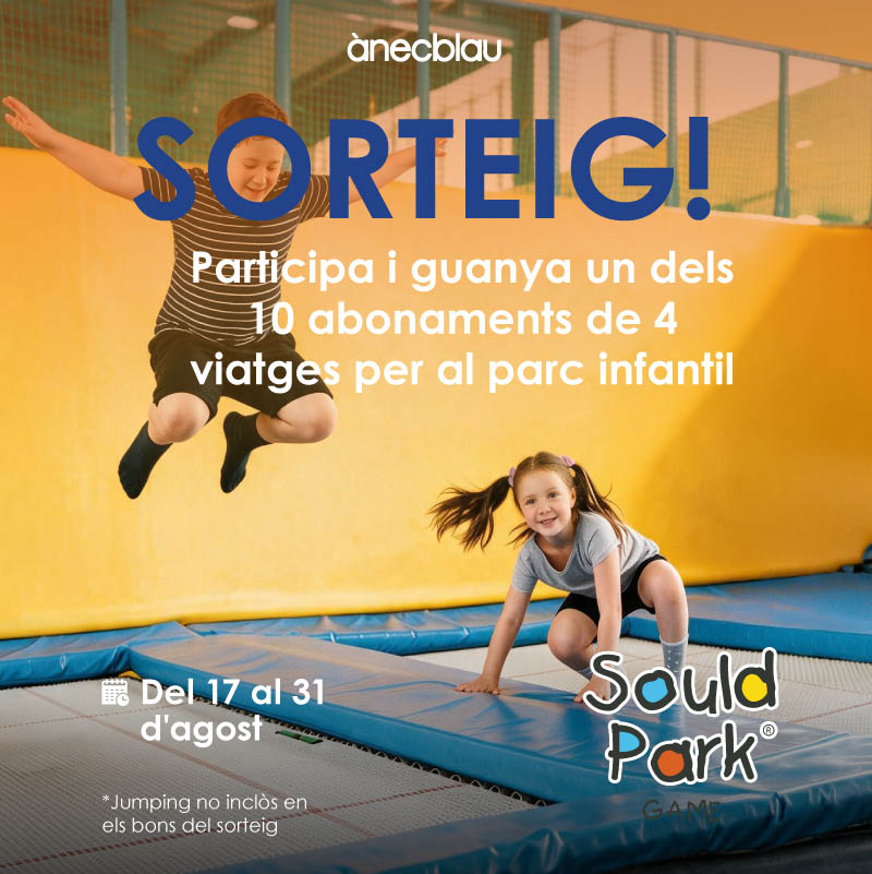 ¡SORTEIG! Participa i guanya un dels 10 abonaments de 4 viatges per al parc infantil