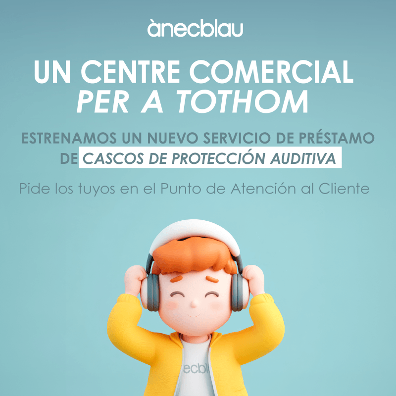 Nuevo servicio en ànecblau: préstamo gratuito de cascos para personas con sensibilidad auditiva