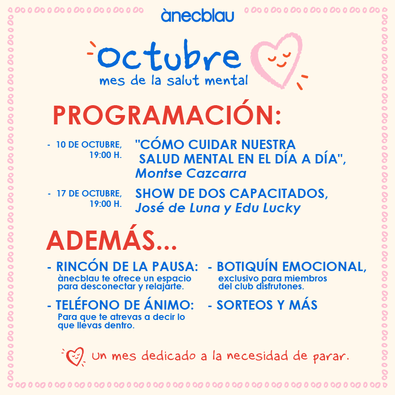 Octubre, un mes para parar y cuidar nuestra salud mental